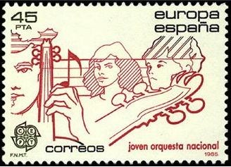 ESPAÑA 1985 2789 Sello Nuevo Europa CEPT Musica Joven Orquesta Nacional Yvert2672 Scott2407