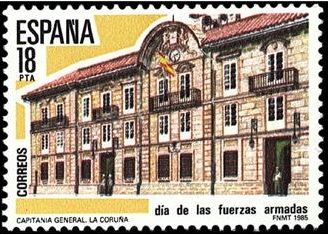 ESPAÑA 1985 2790 Sello Nuevo Dia de las Fuerzas Armadas Capitania General de Galicia Coruña Yvert240