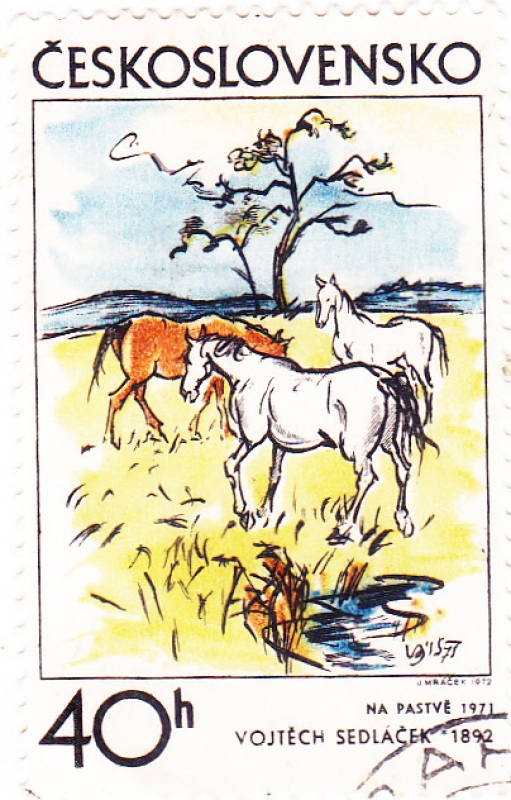 DIBUJO CABALLOS DE VOJTECH SEDLACEK 