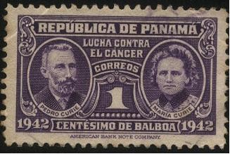 Tasa obligatoria lucha contra el cáncer. María y Pedro Curie.
