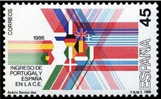 ESPAÑA 1986 2828 Sello Nuevo Ingreso España en CEE Alegoría Yvert2447 Scott2466