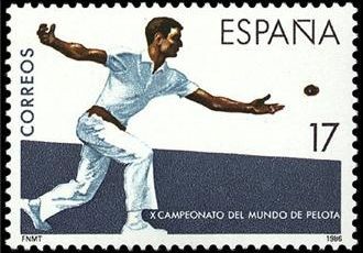 ESPAÑA 1986 2850 Sello Nuevo Deportes Campeonatos del Mundo de Pelota Yvert2474 Scott2488