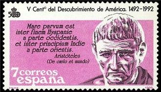 ESPAÑA 1986 2860 Sello Nuevo V Cent. Descubrimiento de America Aristóteles (384-322 aC) Yvert2478