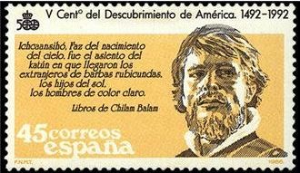 ESPAÑA 1986 2865 Sello Nuevo V Cent. Descubrimiento de America Extranjero Barbas Rubicunda Yvert2483