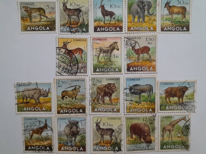 Fauna Africana- Animales- Antílopes-Mamiferos-felinos- Sello, año 1953.