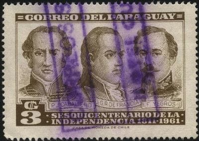 Paraguay. 150 años de la independencia 1811- 1961. CABALLERO, FRANCIA y YEGROS.