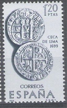 Forjadores de America. Ceca de Lima.Año 1699.