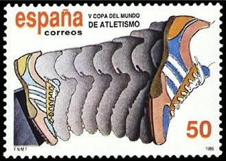 ESPAÑA 1989 3023 Sello Nuevo V Copa del Mundo de Atletismo Inicio de la Carrera Michel2902 Scott2606