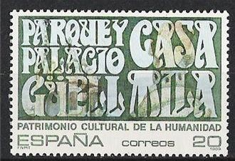 ESPAÑA 1989 3038 Sello Nuevo Patrimonio Humanidad Barcelona Parque y Pal. Güel Casa Mila Michel2918