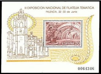 ESPAÑA 1990 3074 Sello Nuevo HB Exposición Filatélica Temática FILATEM'90 Cripta de San Antolín y Ca