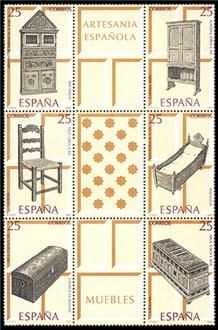 ESPAÑA 1991 3127/32 Sellos Nuevos Artesanía Española. Muebles trabajos Michel3001/6 Scott2666