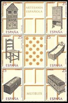 ESPAÑA 1991 3127/32 Sellos Nuevos Artesanía Española. Muebles trabajos Michel3001/6 Scott2666