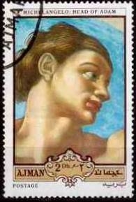 Pinturas de Michelangelo Buonarroti, Cabeza de Adán. (AJMAN)