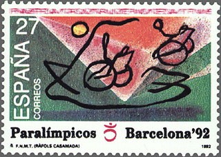 ESPAÑA 1992 3192 Sello Nuevo Juegos Paralímpicos Diseño de Albert Rafols Casamada Michel3061 Scott26