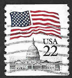 2115 - Bandera USA Sobre el Capitolio