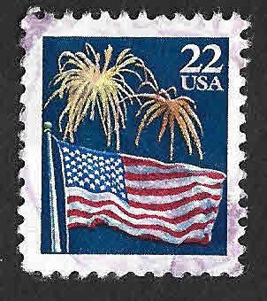 2276 - Bandera USA y Fuegos Artificiales