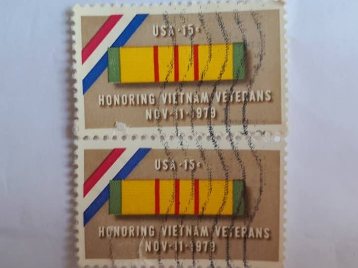 Honoring Vietnam Veterans, Nov.11.1979-Honor alos veteranos de Vietnam-Cinta para la medalla de serv