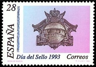 ESPAÑA 1993 3243 Sello Nuevo Día Mundial del Sello Buzón de 1908 Michel3101 Scott2699