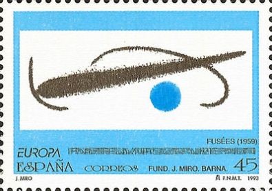 ESPAÑA 1993 3250 Sello Nuevo Europa Obras de Joan Miró Fusées Michel3109 Scott2705