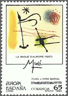ESPAÑA 1993 3251 Sello Nuevo Europa Obras de Joan Miró La Bague d'Aurore Michel3110 Scott2706