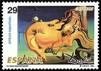 ESPAÑA 1994 3292 Sello Nuevo Pintura Española Obras de Salvador Dalí El Gran Masturbador Michel3153