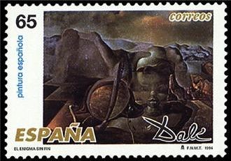 ESPAÑA 1994 3296 Sello Nuevo Pintura Española Obras de Salvador Dalí El enigma sin fin Michel3157