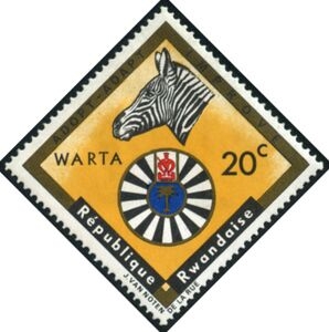 Warta, cebra de las llanuras (Equus burchelli) y emblema de la organización WARTA