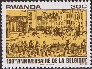 150 Aniversario de la Independencia de Bélgica, Escena de la guerra de independencia de Bélgica