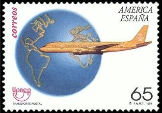 ESPAÑA 1994 3321 Sello Nuevo America-UPAEP Avión DC-8 Transporte Postal Michel3178