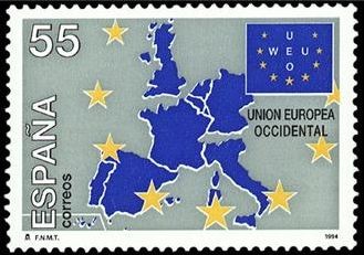 ESPAÑA 1994 3324 Sello Nuevo Union Europea Logo y Mapa con 9 Estrellas Michel3181