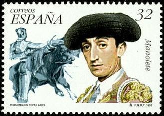 ESPAÑA 1997 3488 Sello Nuevo Personajes Populares Torero Manolete Michel3331