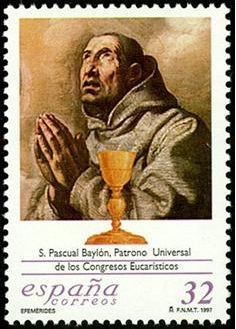 ESPAÑA 1997 3506 Sello Nuevo Efemerides Cent. San Pascual Bailón patrono Michel3341