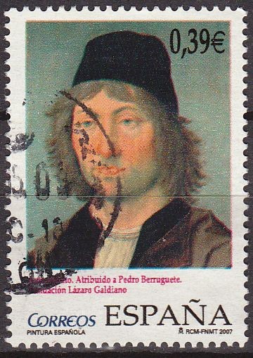 ESPAÑA 2007 4357 Sello Pintura Española Autorretrato de Pedro Berruguete Fundación Lazaro Galdiano U