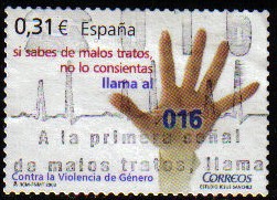 ESPAÑA 2008 4389 Sello Contra la violencia de Género usado Espana Spain Espagne Spagna Spanje Spanie