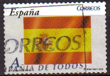 ESPAÑA 2009 4446 Sello Banderas y Mapas Bandera Nacional Usado