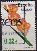 ESPAÑA 2009 4463 Sello Flora y Fauna Flores Gladiolo Usado