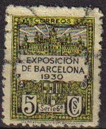 ESPAÑA Barcelona 1930 Edifil 4 Sello Exposición de Barcelona 1930 Usado