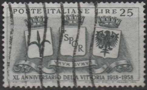 40 aniv. d' l' Victoria en l' Primera Guerra Mundial, Armars d' Trieste, Roma y Treto