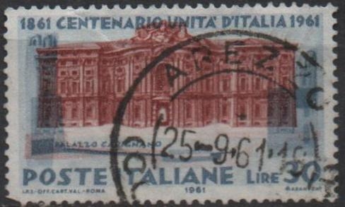 Centenario d' l' Unificación d' Italia, Palacio Carignano, Turín