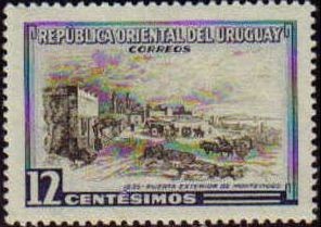 URUGUAY 1969 Sello Nuevo Paisajes Puerta Exterior de Montevideo Usado