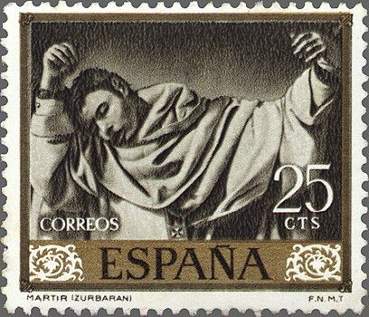 ESPAÑA 1962 1418 Sello Nuevo Pintor Francisco de Zurbaran San Serapio