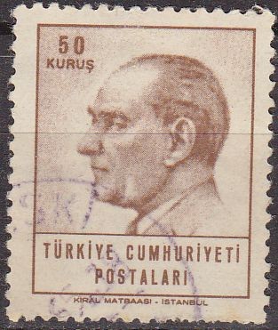 TURQUIA Turkia 1965 Scott 1655 Sello Fundador y 1º Presidente Mustafa Kernal Ataturk usado