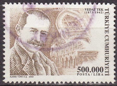 TURQUIA Turkia 2002 Scott 2831 Sello Hombres famosos Escritor Vedat Tek usado