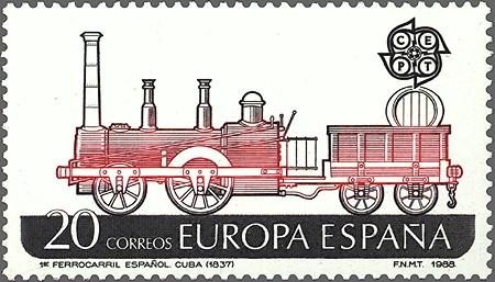 2949 - Europa -Primer ferrocarril español en Cuba