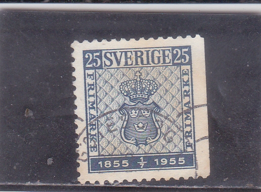 ESCUDO Primer diseño de sello postal sueco