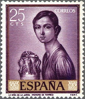 ESPAÑA 1965 1657 Sello Nuevo Julio Romero de Torres Niña de la Jarra