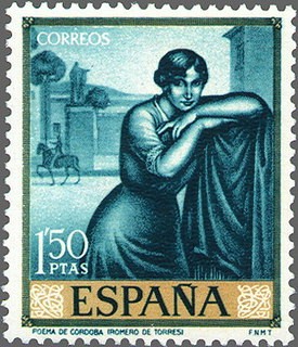 ESPAÑA 1965 1662 Sello Nuevo Julio Romero de Torres Poema de Cordoba