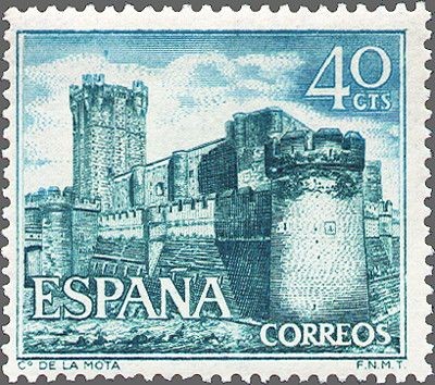 ESPAÑA 1966 1740 Sello Nuevo Serie Castillos La Mota Medina del Campo Valladolid