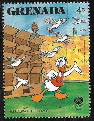 Dibujos animados - Donald Duck releasing doves