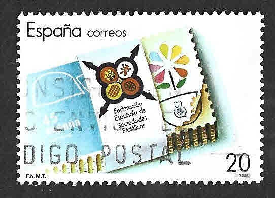 Edif2962 - XXV Aniversario de la Federación Española de Sociedades Filatélicas (FESOFI)